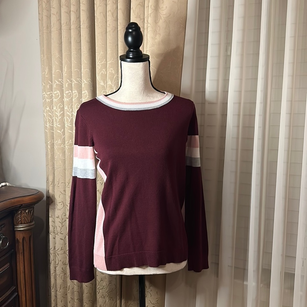 Hippie Rose Size L Burgundy Long Sleeve Shirt